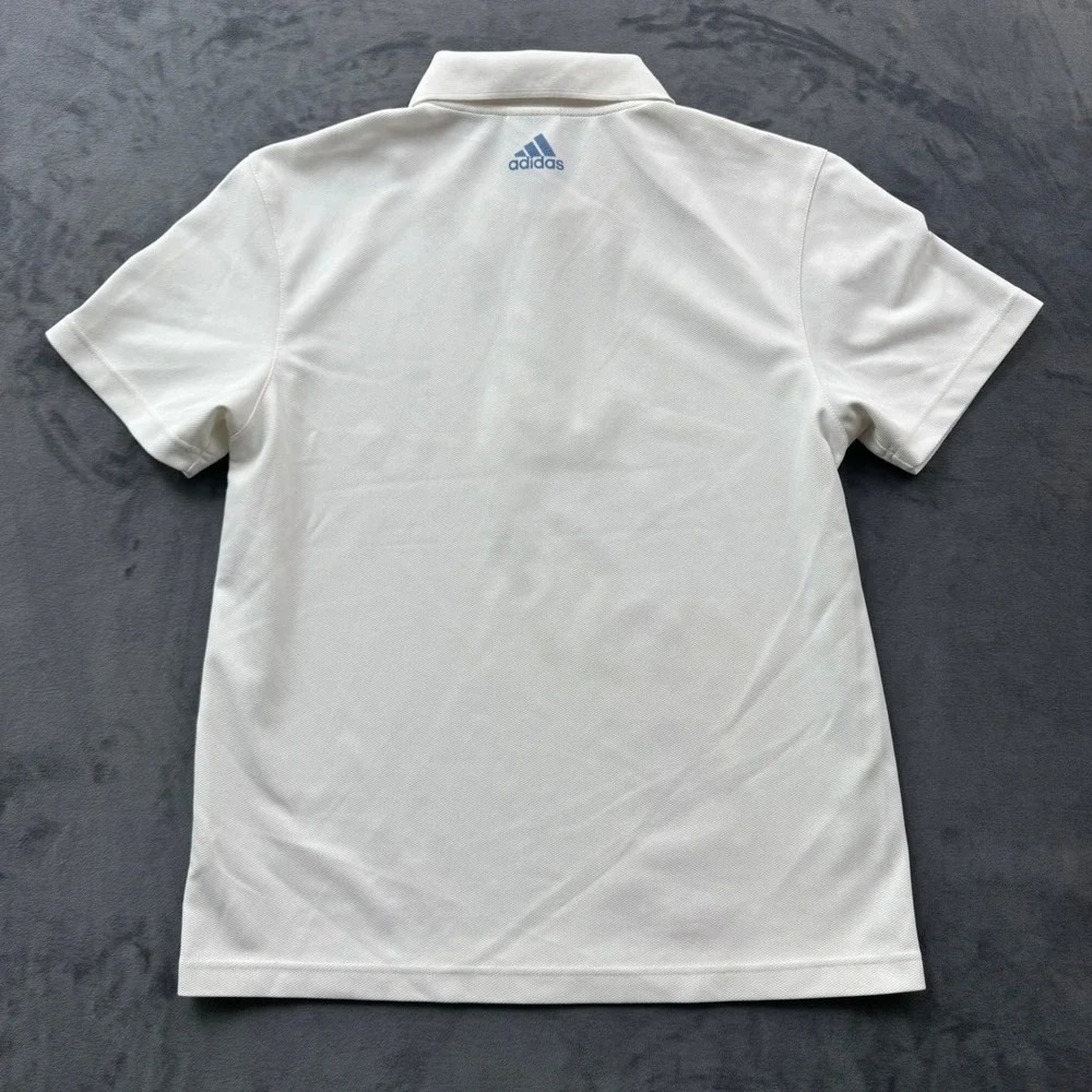 Adidas Beijing 2008 Olympic Games Polo Shirt Men Large White Quarter Zip Graphic